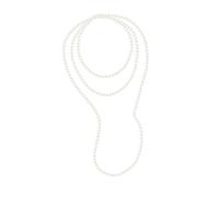 Pearls & Colors - Collier Sautoir de Perles de Culture d'Eau Douce RONDES 6-7 mm - QUALITE AA+ - Colori BLANC NATUREL - Longueur 160 cm - Bijou Femme Classique
