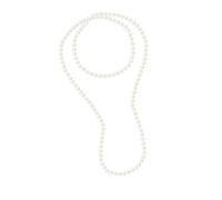 Pearls & Colors - Collier Sautoir de Perles de Culture d'Eau Douce RONDES 8-9 mm - QUALITE AA+ - Colori BLANC NATUREL - Longueur 120 cm - Bijou Femme Classique