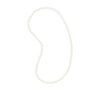 Pearls & Colors - Collier Sautoir de Perles de Culture d'Eau Douce SEMI-BAROQUES 9-10 mm - QUALITE AA+ - Colori BLANC NATUREL - Longueur 80 cm - Bijou Femme Classique