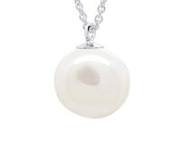 PEARLS & COLORS - Collier Véritable Perle de Culture d'Eau Douce Baroque 12-13 mm - Qualité AAA+ - Blanc Naturel - Disponible en Or Jaune et Or Blanc - Bijou Femme