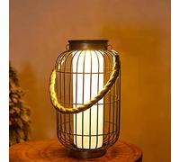 pearlstar Grande Lanterne Solaire LED (Cuivre) Imperméable Lampe de Table Décorative pour Extérieur Patio Cour, Jardin, Porche
