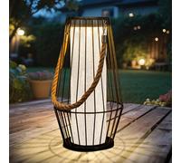 pearlstar Lanternes solaires d'extérieur IP44 - Résistant aux intempéries - Panneau solaire de mise à niveau - 1200 mAh - Lanterne solaire pour l'extérieur - Lampes solaires décoratives en métal pour