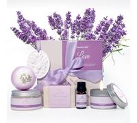 PEARLWORLD Coffret cadeau Spa à la lavande pour femme, kits de bain pour femme, kit de spa pour femme, soin du corps et Saint-Valentin