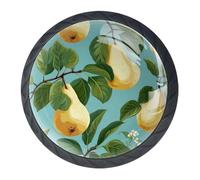 Pears Delicious Prints Lot de 4 boutons de porte de commode, tiroir, casier avec vis 35 mm