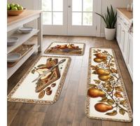 Pears Lot de 3 tapis de cuisine rustiques confortables et lavables pour évier, buanderie, salle de bain, coiffeuse