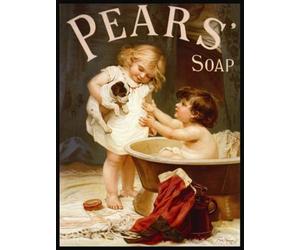 Pears Soap - Puppy Bath Time - Mini Metal Wall Sign by Vintage Wall Signs