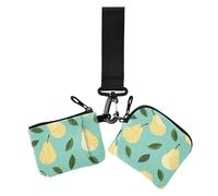 Pears Yellow Fresh Summer Lot de 2 porte-cartes pour femme avec poche zippée pour un usage quotidien