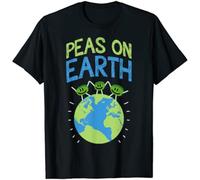 Peas on Earth Peace Memes Men T-Shirt Cotton Daily Four Seasons Tees Graphic T Shirts Cartoon Soft Print Black M