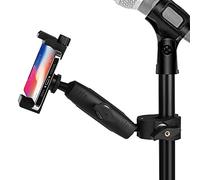 Peastrex Music Boom Support de Microphone avec Bras Long et Super Pince Rotation à 360° pour téléphone 14 13 12 11 Max Pro Samsung Galaxy S22 S21 Google Pixel, Smartphone de 3,5 à 7"