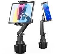 Peastrex Support de voiture pour tablette, iPad, support de voiture avec bras réglable de 38,1 cm pour tablette iPhone 4,7-13", iPad Pro Air Mini, Fire, iPhone 16 15, Galaxy S25 S24 Z Fold 6 5