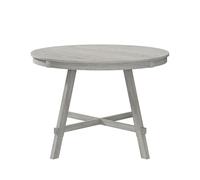 Peatuk Table de salle à manger ronde en bois massif, partie de la table de salle à manger, table mélangée et assortie, chaise vendue séparément pour salle à manger, cuisine, gris