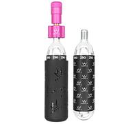 Peaty's Gonfleur CO2 Vélo Holeshot avec 2 Cartouches 25g - Pompe à Vélo Compacte pour Valve Presta, Gonfleur Pneu Ultra-Rapide avec Couvercle Antigel, Design en Ligne Droite pour VTT - Rose