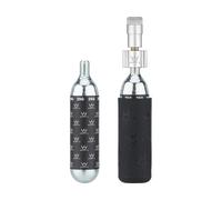 Peaty's Gonfleur CO2 Vélo Holeshot avec 2 Cartouches 25g - Pompe à Vélo Compacte pour Valve Presta, Gonfleur Pneu Ultra-Rapide avec Couvercle Antigel, Design en Ligne Droite pour VTT - Argent