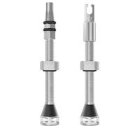 Peaty's Holeshot Fast Flow Valves tubeless - Design Anti-bouchage à Fort débit d’air, Montage Rapide des pneus, Aluminium 7075, Compatibles avec Les Inserts de Jante VTT, 60mm Argent