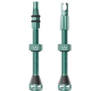 Peaty's Holeshot Fast Flow Valves tubeless - Design Anti-bouchage à Fort débit d’air, Montage Rapide des pneus, Aluminium 7075, Compatibles avec Les Inserts de Jante VTT, 60mm Jade