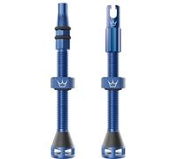Peaty's Holeshot Fast Flow Valves tubeless - Design Anti-bouchage à Fort débit d’air, Montage Rapide des pneus, Aluminium 7075, Compatibles avec Les Inserts de Jante VTT, 60mm Bleu Marine