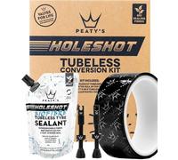 Peaty's Holeshot Kit de Conversion Tubeless - Enduro et DH, Fond de Jante 35 mm, Valves 42 mm et 2 x 120 ML de Produit d'ÉtanchéITÉ Biofibre Vélo, Jante et Protection Anti-Crevaison Vélo