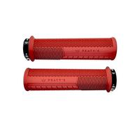 Peaty's Monarch Grips Poignées de Vélo - Poignée de Guidon Velo Moletées, Poignee Velo Ergonomique pour Le Confort, Poignée pour Guidon VTT, Enduro et Trottinette - 32-34 mm, Rouge