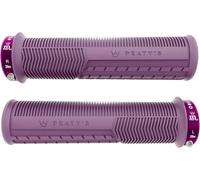 Peaty's Monarch Pro Vélo de Montagne Grips - Grips Texture Champignon pour Confort sur Sentiers, Dual Compound avec Noyau Amortisseur, BMX, Ebike & VTT - Fin 30-32mm, Violet Prune
