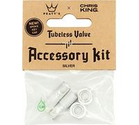 Peatys X Chris King MK2 Tubeless Valves Accessory Kit - 1 paire, argent