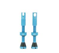 Peaty's x Chris King MK2 Valve Tubeless Presta - Clé à Rayons Intégrée, Bouchon de Retrait du Noyau de Valve, Aluminium 7075, Compatible avec Insert, Accessoire Velo pour Pneu de Vélo - Turquoise 60mm