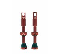 Peaty's x Chris King MK2 Valve Tubeless Presta - Clé à Rayons Intégrée, Bouchon de Retrait du Noyau de Valve, Aluminium 7075, Compatible avec Insert, Accessoire Velo pour Pneu de Vélo - Rouge 42 mm