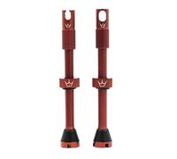 Peaty's x Chris King MK2 Valve Tubeless Presta - Clé à Rayons Intégrée, Bouchon de Retrait du Noyau de Valve, Aluminium 7075, Compatible avec Insert, Accessoire Velo pour Pneu de Vélo - Rouge 60 mm