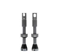 Peaty's x Chris King MK2 Valve Tubeless Presta - Clé à Rayons Intégrée, Bouchon de Retrait du Noyau de Valve, Aluminium 7075, Compatible avec Insert, Accessoire Velo pour Pneu de Vélo - Gris 60 mm
