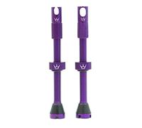 Peaty's x Chris King MK2 Valve Tubeless Presta - Clé à Rayons Intégrée, Bouchon de Retrait du Noyau de Valve, Aluminium 7075, Compatible avec Insert, Accessoire Velo pour Pneu de Vélo - Violet 60 mm