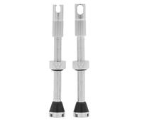 Peaty's x Chris King MK2 Valve Tubeless Presta - Clé à Rayons Intégrée, Bouchon de Retrait du Noyau de Valve, Aluminium 7075, Compatible avec Insert, Accessoire Velo pour Pneu de Vélo - Argent 60 mm