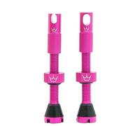 Peaty's x Chris King MK2 Valve Tubeless Presta - Clé à Rayons Intégrée, Bouchon de Retrait du Noyau de Valve, Aluminium 7075, Compatible avec Insert, Accessoire Velo pour Pneu de Vélo - Rose 42 mm