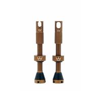 Peaty's x Chris King MK2 Valve Tubeless Presta - Clé à Rayons Intégrée, Bouchon de Retrait du Noyau de Valve, Aluminium 7075, Compatible avec Insert, Accessoire Velo pour Pneu de Vélo - Bourbon 42 mm