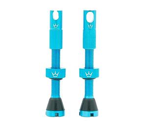 Peaty's x Chris King MK2 Valve Tubeless Presta - Clé à Rayons Intégrée, Bouchon de Retrait du Noyau de Valve, Aluminium 7075, Compatible avec Insert, Accessoire Velo pour Pneu de Vélo - Turquoise 42mm