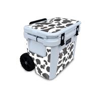 Peau brillante de paillettes compatible avec Yeti Roadie 32 Roller a roues - Impression de vache - couvercle de decalcomanie de protection en vin