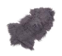 Peau d’agneau du Tibet pour sièges gris foncé 90x5x55 cm