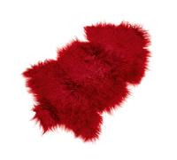 Peau d’agneau du Tibet pour sièges rouge 90x5x55 cm