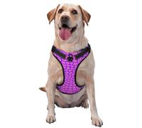 Peau d'alligator Crocodile Rose,Harnais pour Animaux de Compagnie, Harnais réfléchissant réglable pour Chien,S