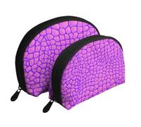 Peau d'alligator Crocodile Rose, Trousse de Maquillage Coquille Femme Petit Porte-Monnaie Trousse de Toilette Trousse à cosmétiques 2 pièces