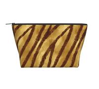Peau d'animal D'Afrique Rayures Ocre, Trousse de Toilette Trousse de Maquillage Sac à cosmétiques Trousse de Toilette de Voyage Portable