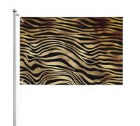 Peau d'animal zèbre noir et or africain sépia,Drapeau de jardin, bannière décorative, drapeau double face, 2 x 3 pieds, pour extérieur et intérieur