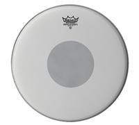 REMO Peau de batterie Controlled Sound X - blanche sablée, Black Dot au-dessous 14" - CX-0114-10