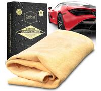 Peau De Chamois Naturelle Qualité Premium Extra Large Carmax - Fabriqué en Europe - Parfait pour Sécher Les Fenêtres, Miroirs, Intérieurs Et Extérieurs, Super Douce Et Hautement Absorbante