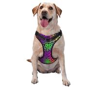 Peau de Jaguar Arc-en-Ciel,Harnais pour Animaux de Compagnie, Harnais réfléchissant réglable pour Chien,L
