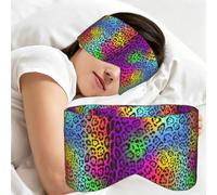 Peau de jaguar arc-en-ciel, Masque de sommeil pour la maison, les voyages et le travail posté, couvrant entièrement les yeux et bloquant la lumière