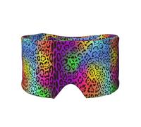 Peau de jaguar arc-en-ciel,Masque pour les yeux bloquant la lumière Cache-yeux et cache-oreilles pour le sommeil