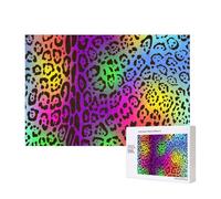 Peau de Jaguar Arc-en-Ciel,Puzzle Familial en Bois de 300 pièces pour Adultes et Adolescents, décoration d'intérieur