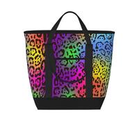 Peau de jaguar arc-en-ciel,Sacs à lunch isothermes de grande capacité pour femmes et hommes