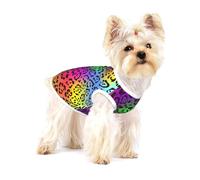 Peau de Jaguar Arc-en-Ciel,T-Shirt sans Manches en Coton pour Animaux de Compagnie, Gilet Respirant, Extensible et Doux,S