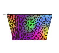 Peau de Jaguar Arc-en-Ciel, Trousse de Toilette Trousse de Maquillage Sac à cosmétiques Trousse de Toilette de Voyage Portable