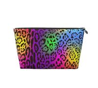 Peau de Jaguar Arc-en-Ciel, Trousse de Toilette Trousse de Maquillage Sac à cosmétiques Trousse de Toilette de Voyage Portable